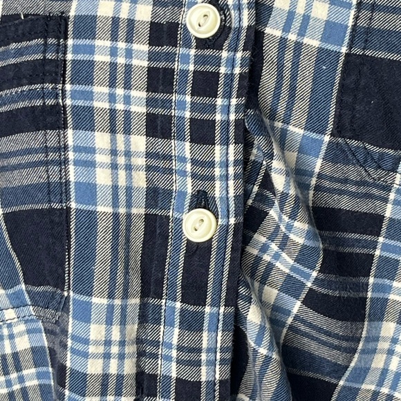 Ralph Lauren Blue White Plaid Shirt Size M Flannel Buttons Classic Preppy Warm - Picture 5 of 10